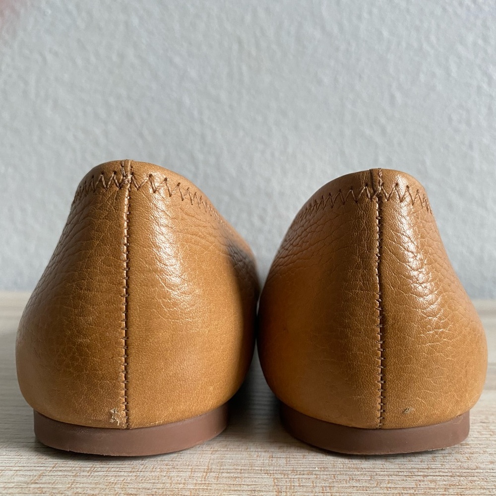 Tory Burch Reva Ballet Flats Leather Royal Tan Size 12 - Picture 14 of 16